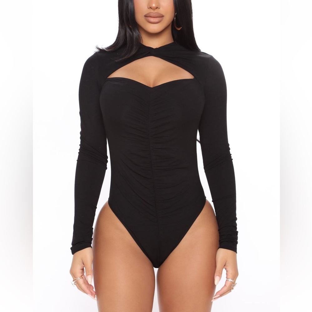 🖤 Black Long Sleeve Bodysuit Top Sz Small